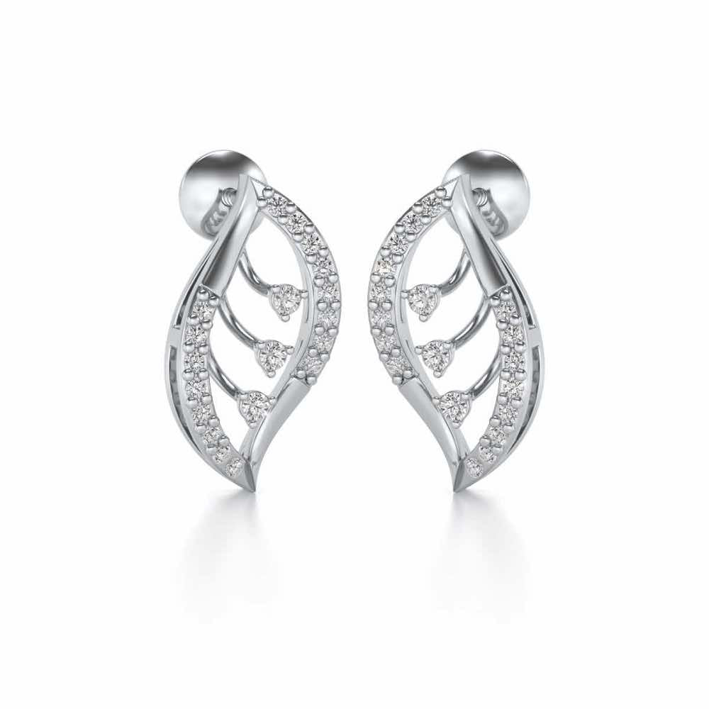Seed Shine Silver Earrings - White Gold - Image 2