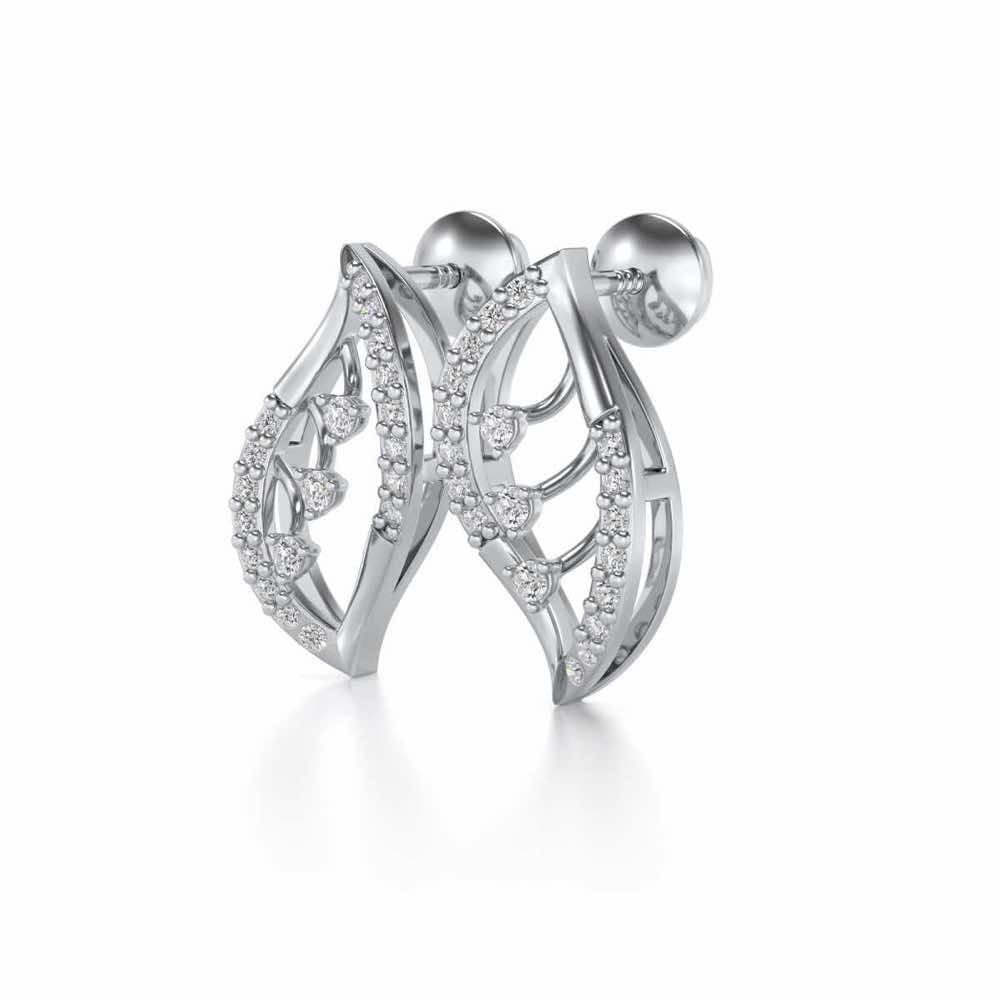 Seed Shine Silver Earrings - White Gold - Image 3