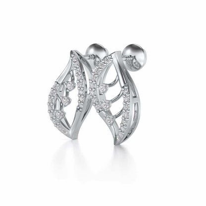 Seed Shine Silver Earrings - White Gold - Image 3