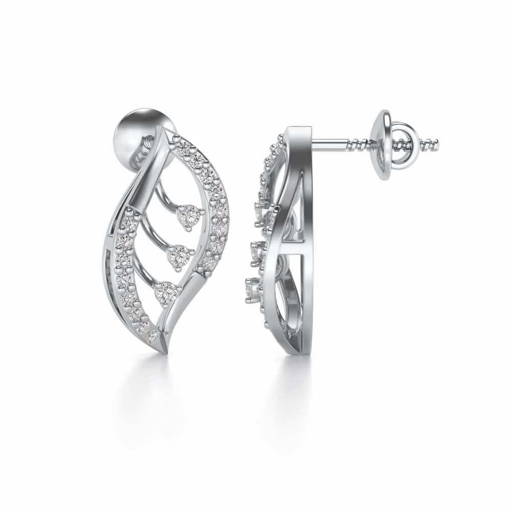 Seed Shine Silver Earrings - White Gold - Image 4
