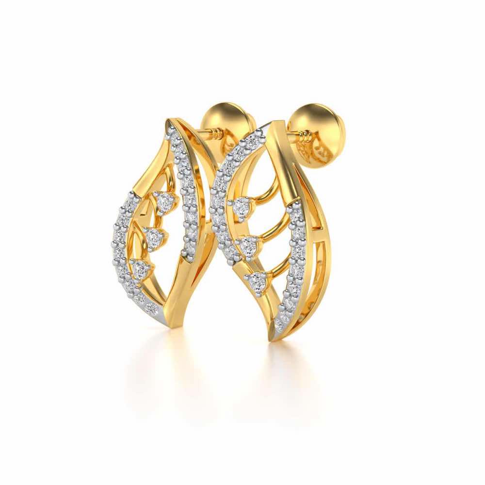 Seed Shine Silver Earrings - Yellow Gold - Image 3