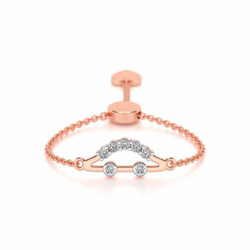 Semi Adjustable Silver Ring - Rose Gold - Image 1