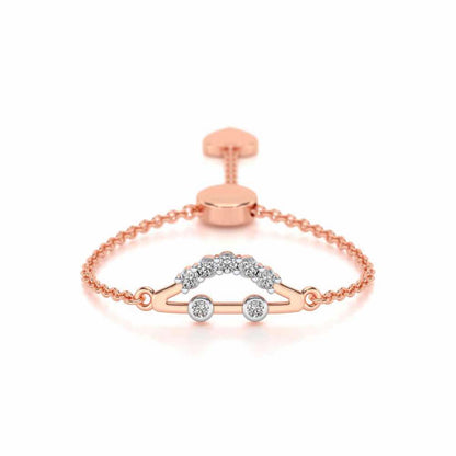 Semi Adjustable Silver Ring - Rose Gold - Image 1