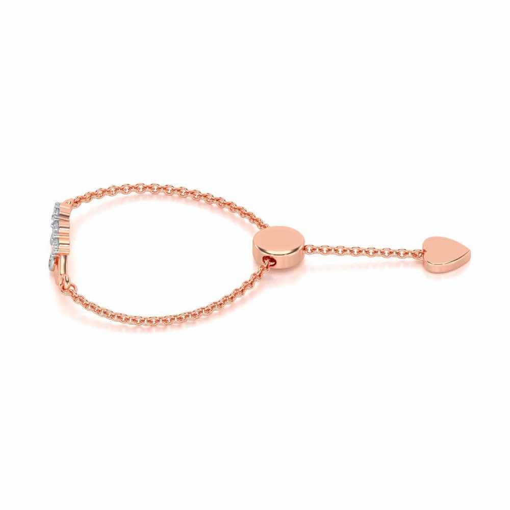 Semi Adjustable Silver Ring - Rose Gold - Image 2