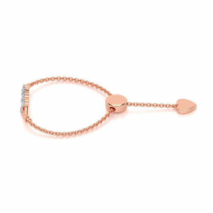 Semi Adjustable Silver Ring - Rose Gold - Image 2