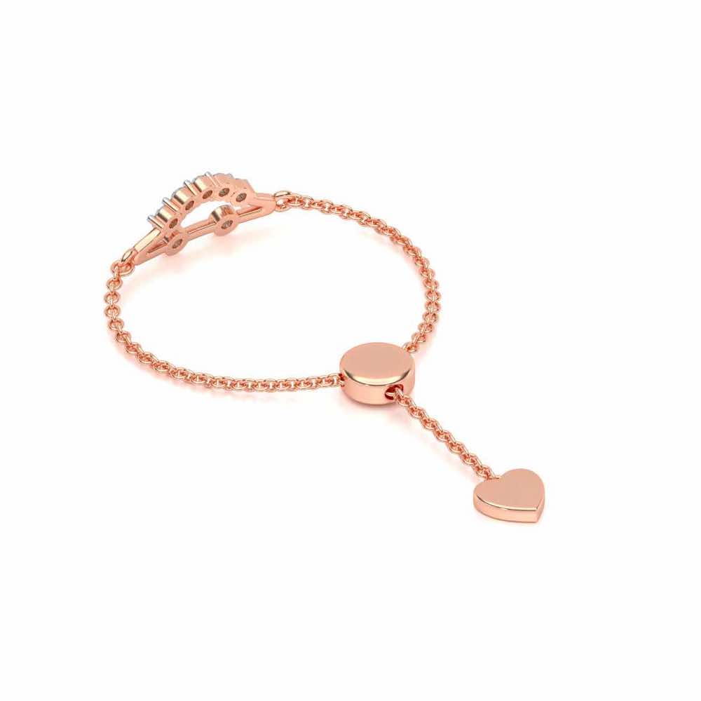 Semi Adjustable Silver Ring - Rose Gold - Image 3