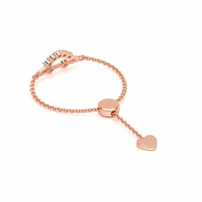 Semi Adjustable Silver Ring - Rose Gold - Image 3