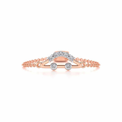 Semi Adjustable Silver Ring - Rose Gold - Image 4