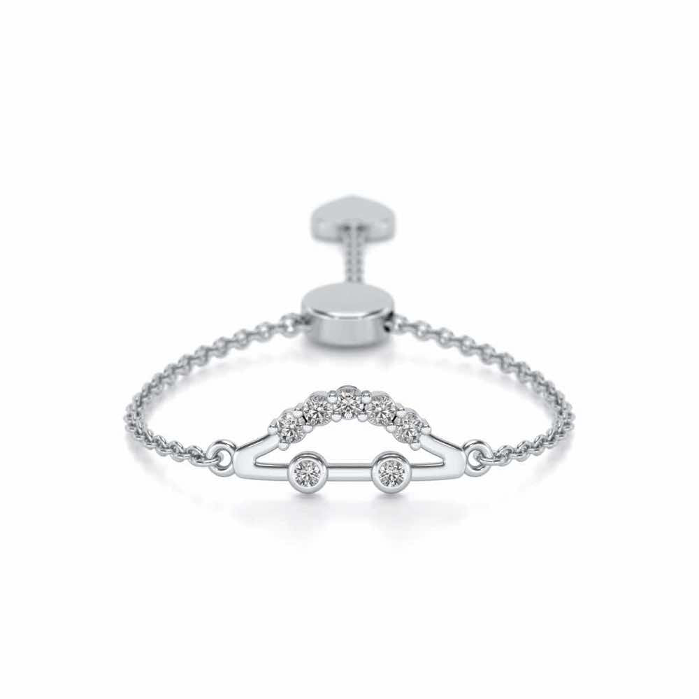 Semi Adjustable Silver Ring - White Gold - Image 1