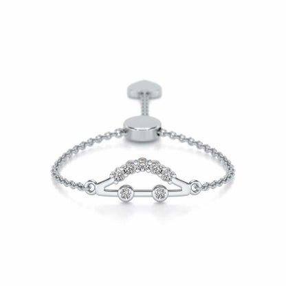 Semi Adjustable Silver Ring - White Gold - Image 1