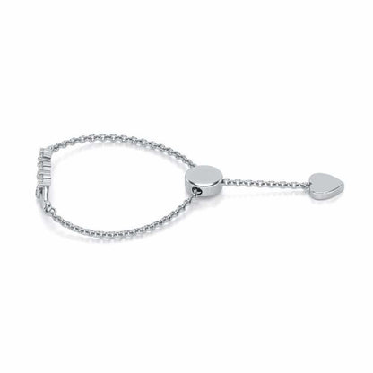 Semi Adjustable Silver Ring - White Gold - Image 2