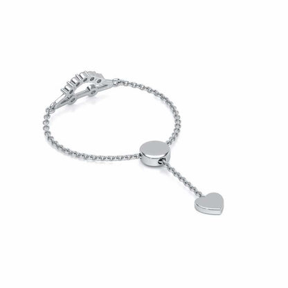 Semi Adjustable Silver Ring - White Gold - Image 3