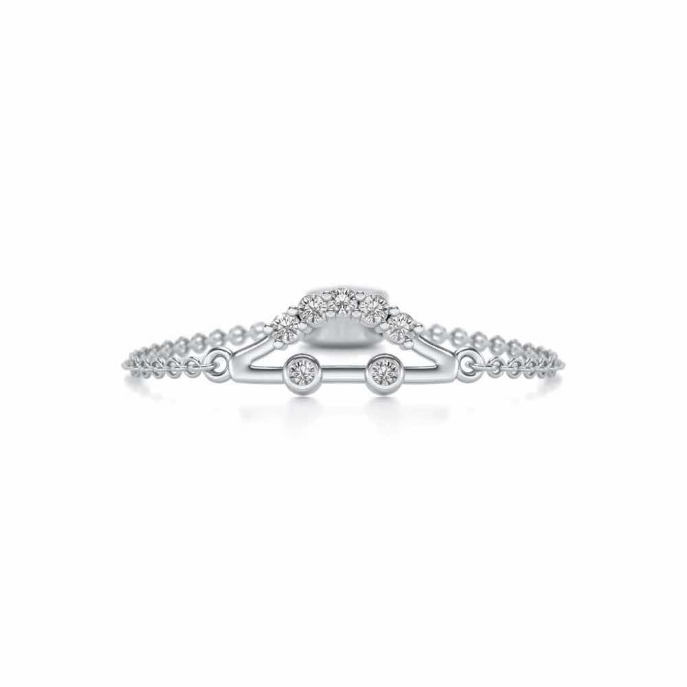 Semi Adjustable Silver Ring - White Gold - Image 4