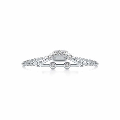 Semi Adjustable Silver Ring - White Gold - Image 4