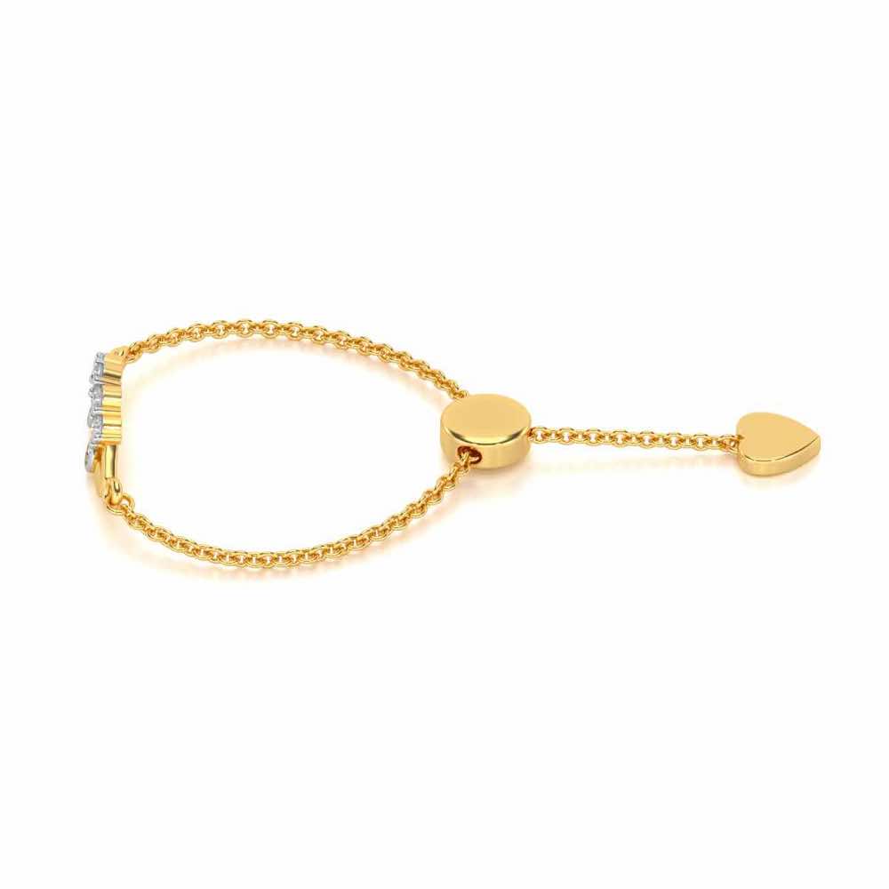 Semi Adjustable Silver Ring - Yellow Gold - Image 2