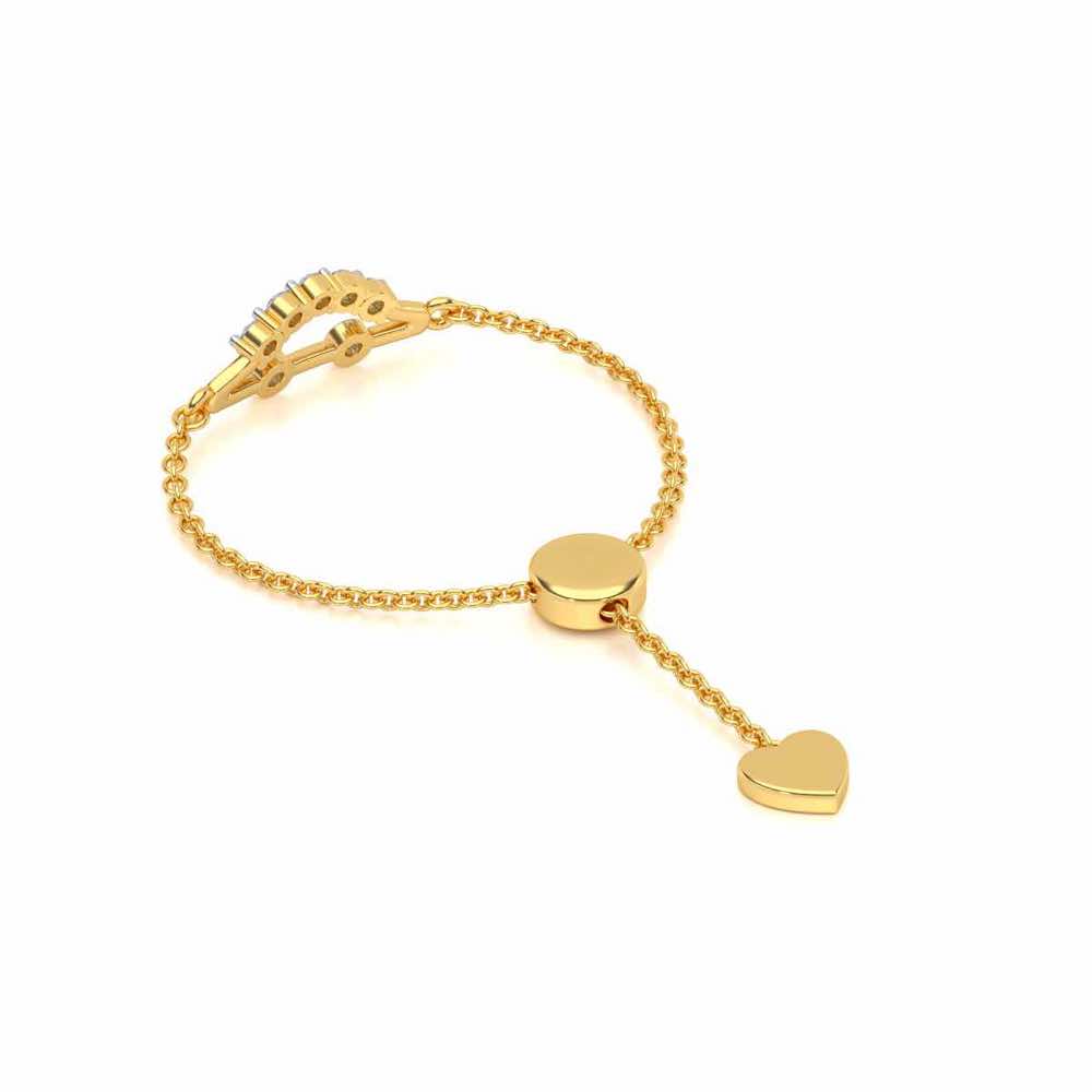 Semi Adjustable Silver Ring - Yellow Gold - Image 3