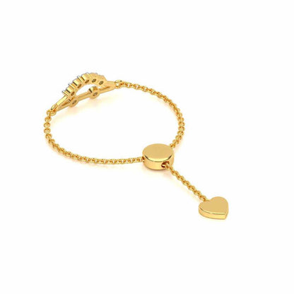 Semi Adjustable Silver Ring - Yellow Gold - Image 3