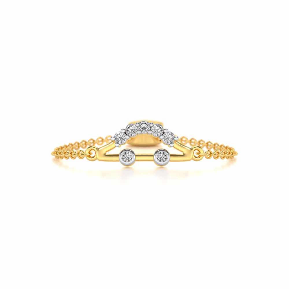 Semi Adjustable Silver Ring - Yellow Gold - Image 4