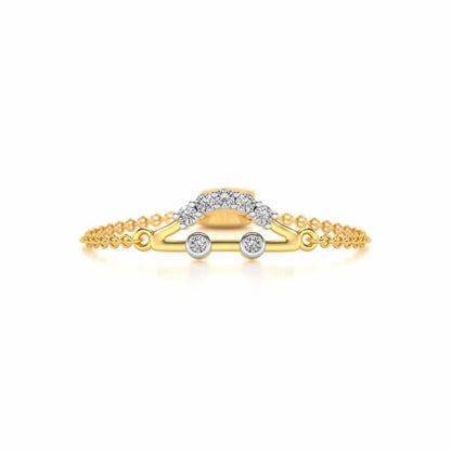 Semi Adjustable Silver Ring - Yellow Gold - Image 4