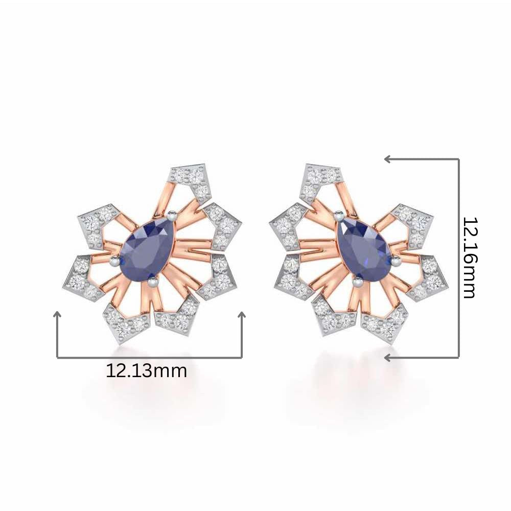 Semi Charm Silver Earrings - Rose Gold - Image 2