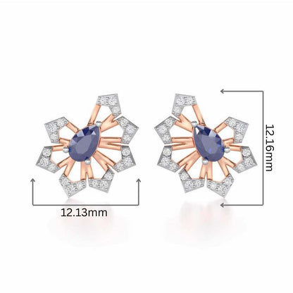 Semi Charm Silver Earrings - Rose Gold - Image 2