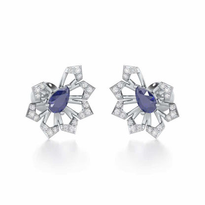 Semi Charm Silver Earrings - White Gold - Image 1