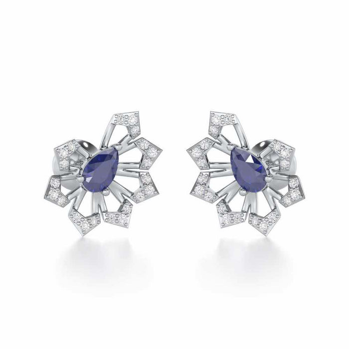 Semi Charm Silver Earrings - White Gold - Image 1