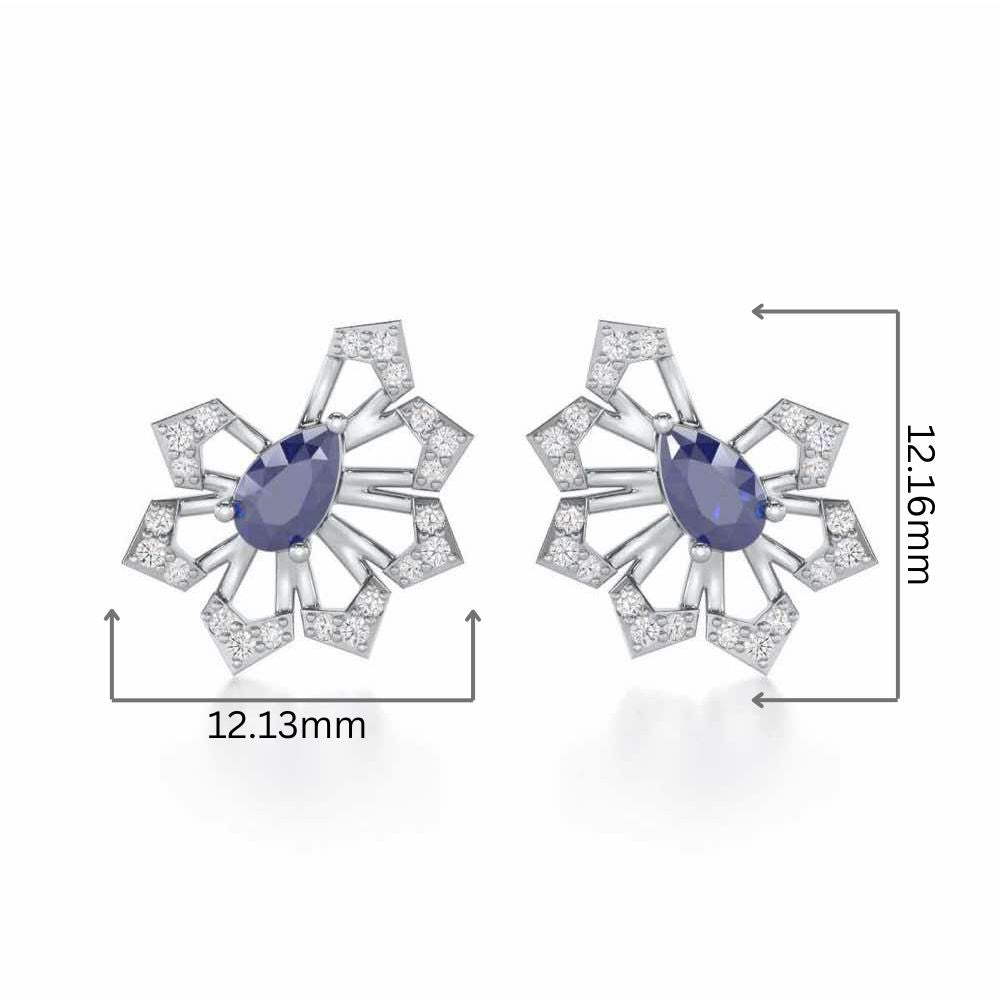 Semi Charm Silver Earrings - White Gold - Image 2