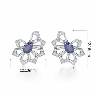 Semi Charm Silver Earrings - White Gold - Image 2