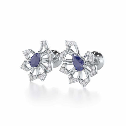 Semi Charm Silver Earrings - White Gold - Image 3