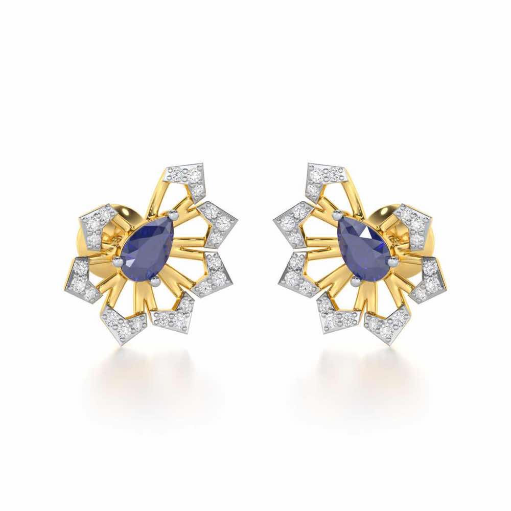 Semi Charm Silver Earrings - Yellow Gold - Image 1