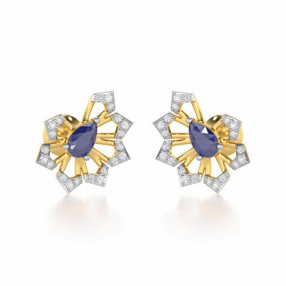 Semi Charm Silver Earrings - Yellow Gold - Image 1