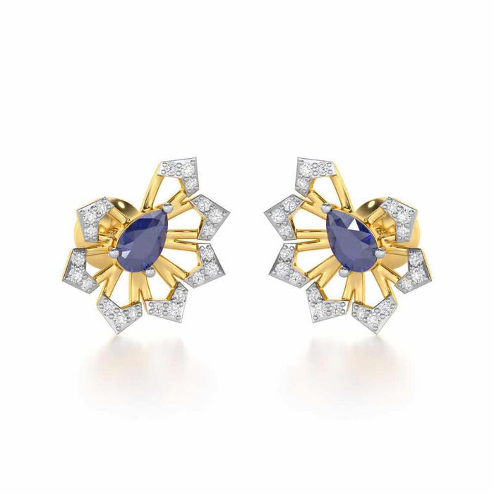 Semi Charm Silver Earrings - Yellow Gold - Image 1