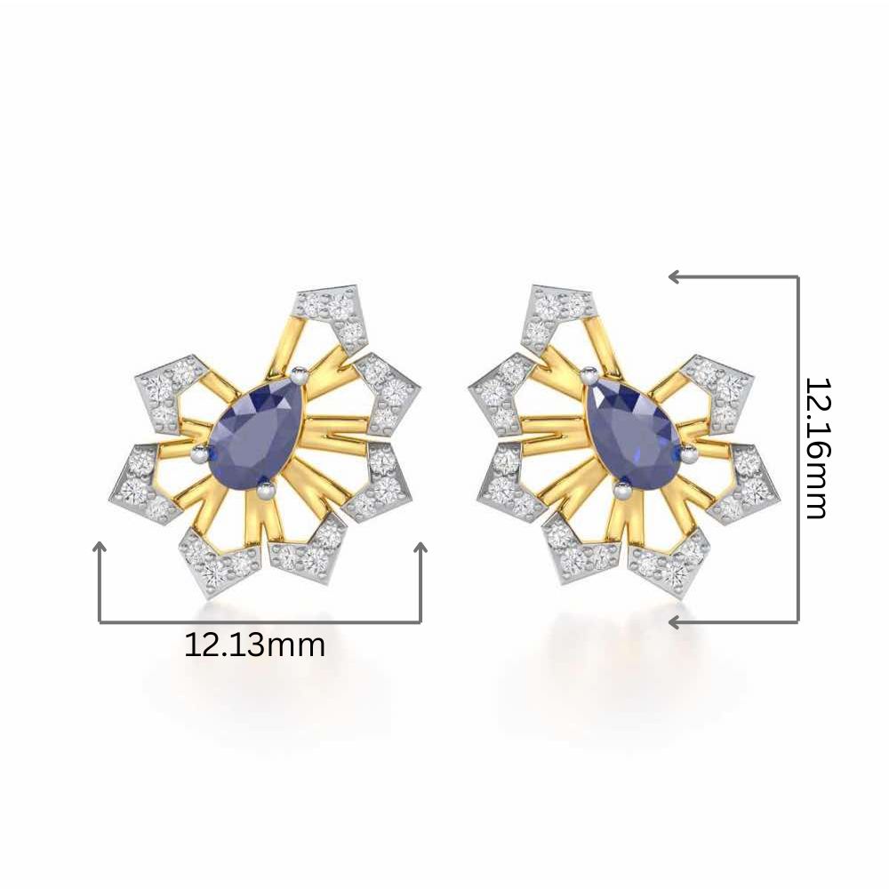 Semi Charm Silver Earrings - Yellow Gold - Image 2