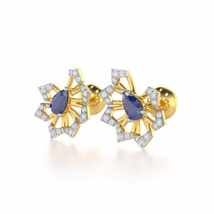 Semi Charm Silver Earrings - Yellow Gold - Image 3