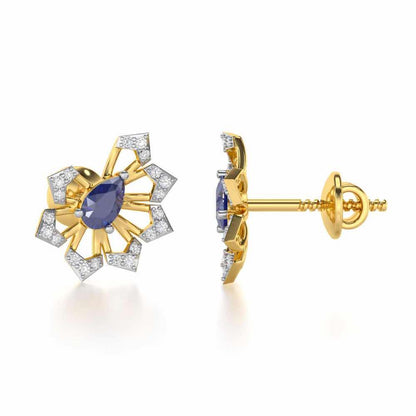 Semi Charm Silver Earrings - Yellow Gold - Image 4