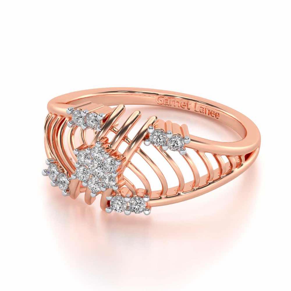 Semi Lattice Silver Ring - Rose Gold - Image 2