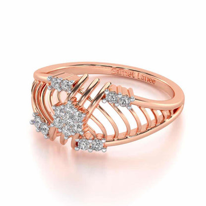 Semi Lattice Silver Ring - Rose Gold - Image 2