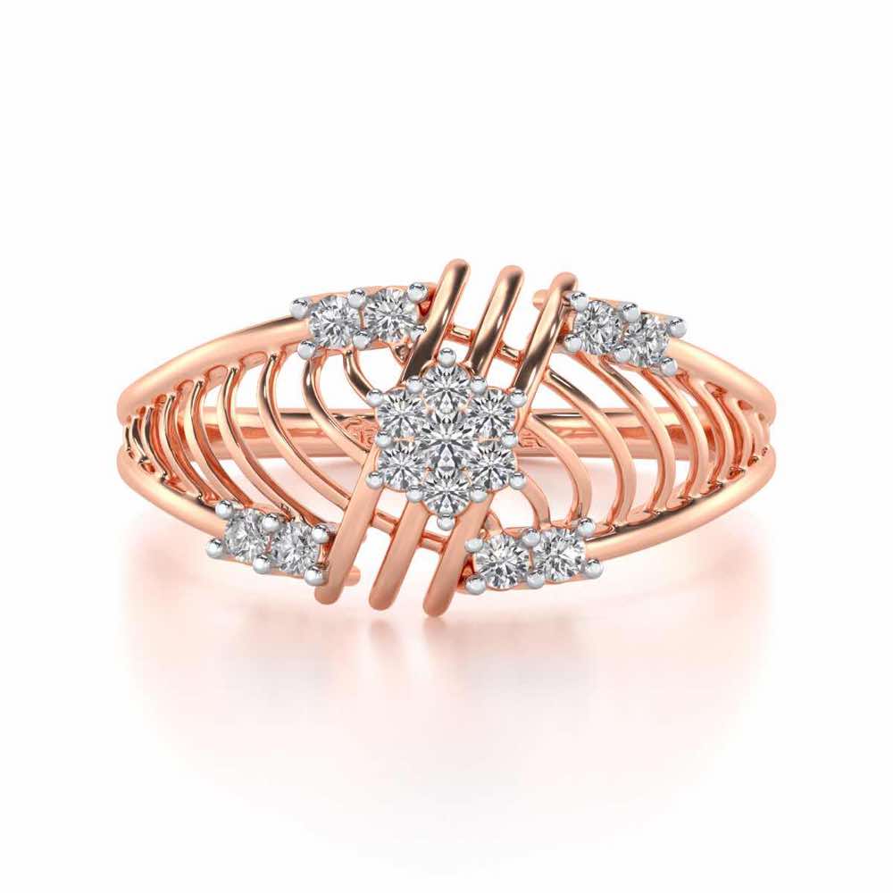 Semi Lattice Silver Ring - Rose Gold - Image 4