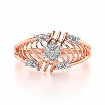 Semi Lattice Silver Ring - Rose Gold - Image 4