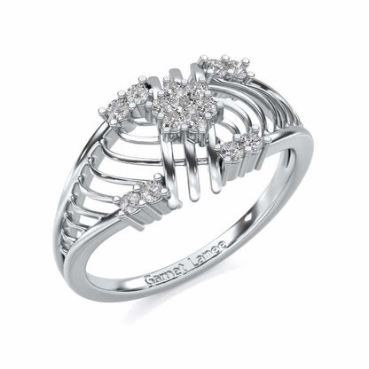 Semi Lattice Silver Ring - White Gold - Image 1