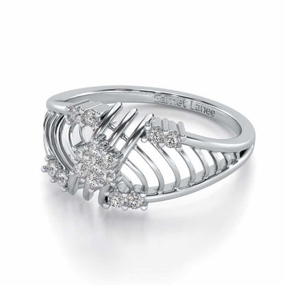 Semi Lattice Silver Ring - White Gold - Image 2