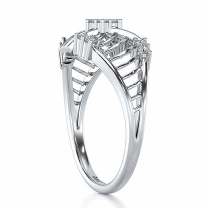 Semi Lattice Silver Ring - White Gold - Image 3