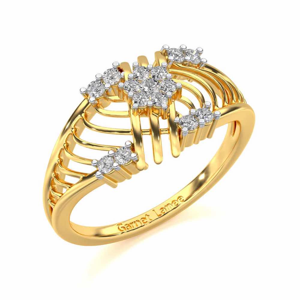 Semi Lattice Silver Ring - Yellow Gold - Image 1