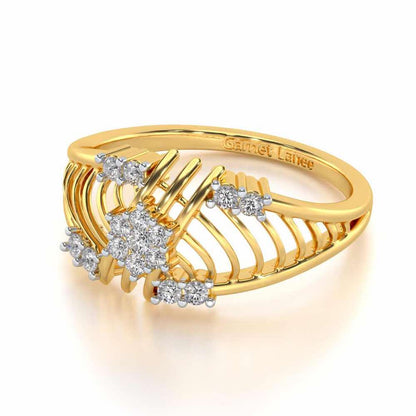 Semi Lattice Silver Ring - Yellow Gold - Image 2