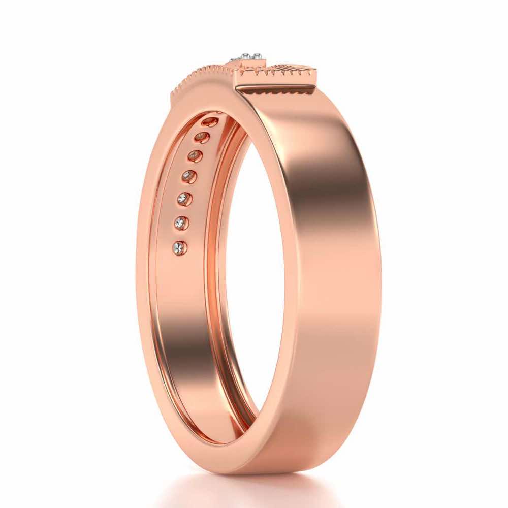 Semi-hinged Silver Band Ring - Rose Gold - Image 3