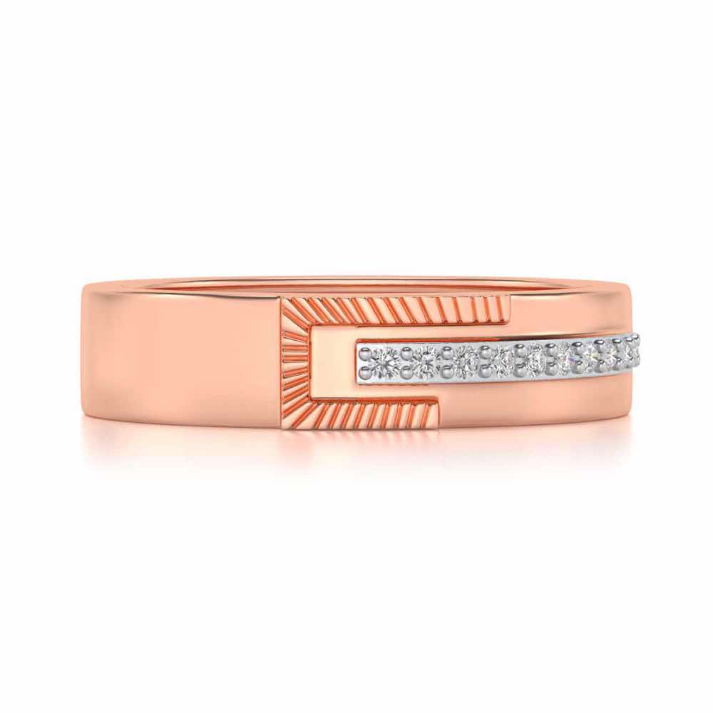 Semi-hinged Silver Band Ring - Rose Gold - Image 4