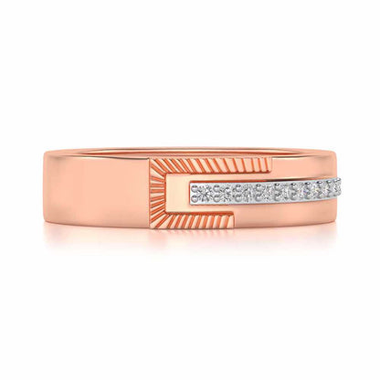 Semi-hinged Silver Band Ring - Rose Gold - Image 4