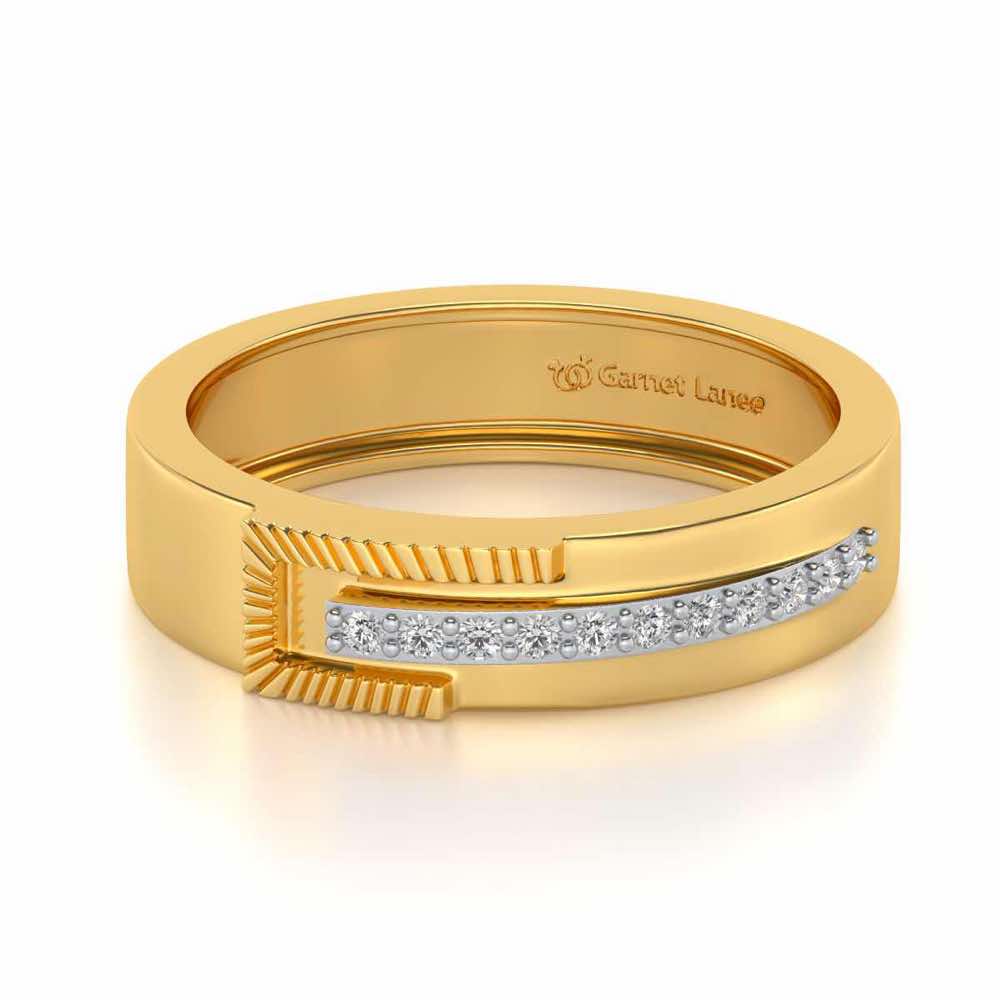 Semi-hinged Silver Band Ring - Yellow Gold - Image 2