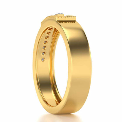 Semi-hinged Silver Band Ring - Yellow Gold - Image 3